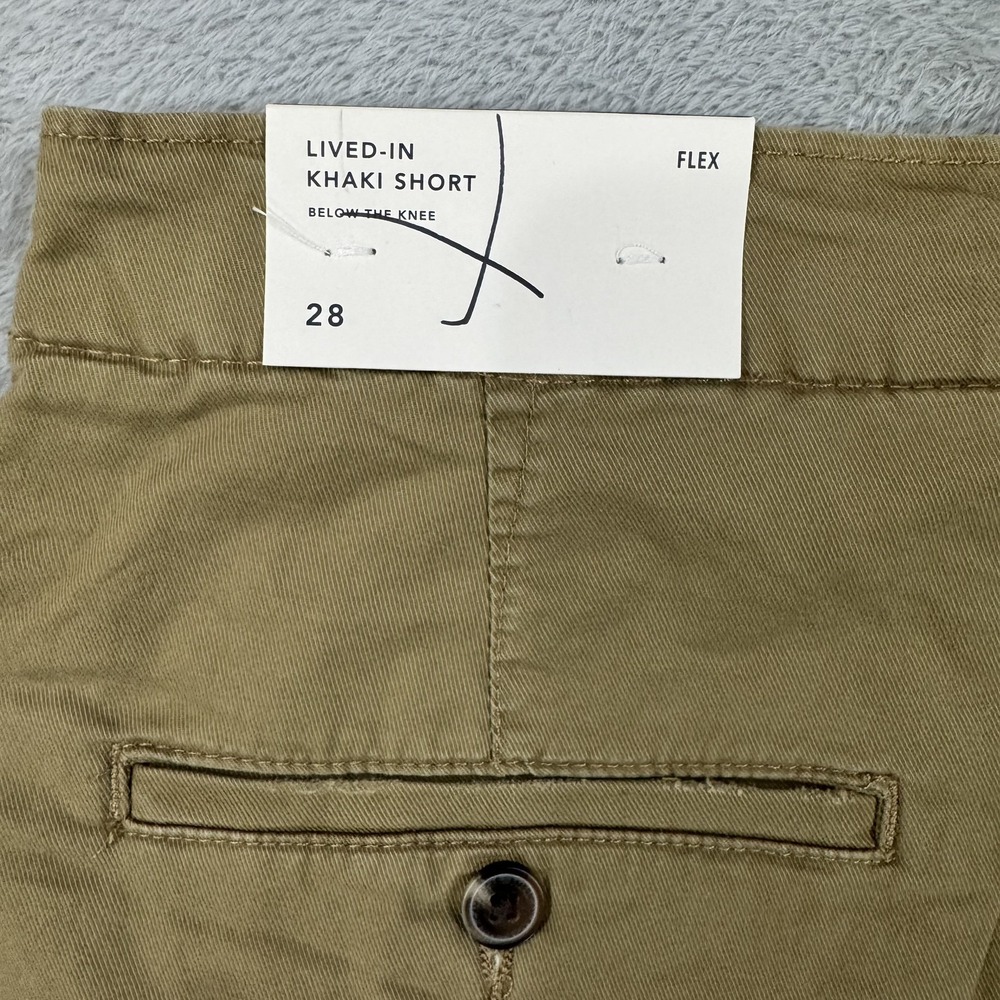 NWT American Eagle Shorts Mens 28x12 Brown Flat Front Chino Longer Length Flex - Picture 5 of 15